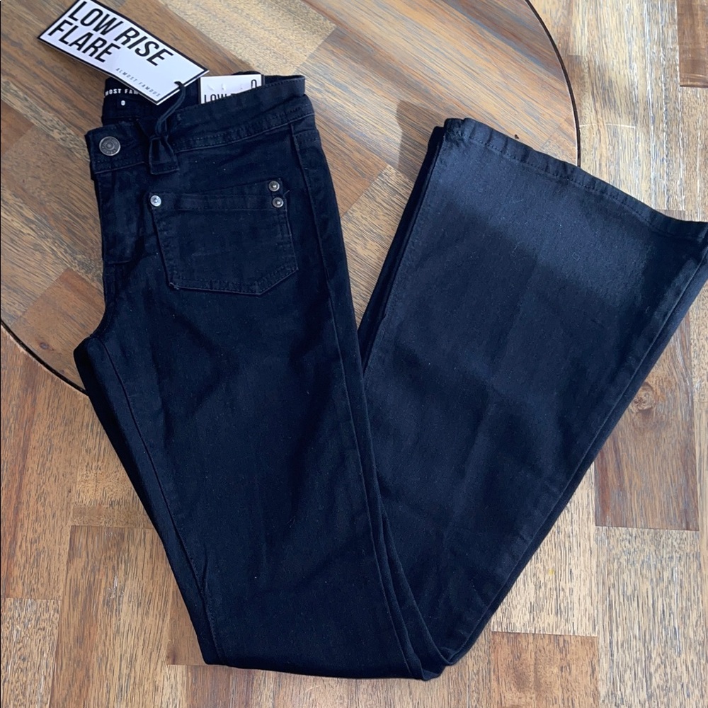 Black Flare Low Rise Jeans - Picture 4 of 4